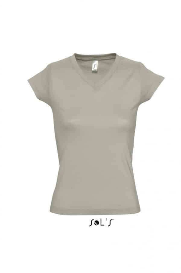 Khaki SOL'S MOON WOMEN’S V-NECK T-SHIRT Pólók/T-Shirt
