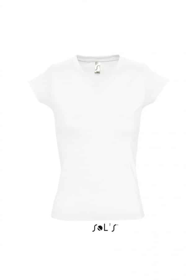 White SOL'S MOON WOMEN’S V-NECK T-SHIRT Pólók/T-Shirt