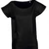 Deep Black SOL'S MARYLIN WOMEN’S SHORT SLEEVE LONG KIMONO T-SHIRT Pólók/T-Shirt