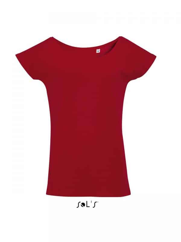 Tango Red SOL'S MARYLIN WOMEN’S SHORT SLEEVE LONG KIMONO T-SHIRT Pólók/T-Shirt