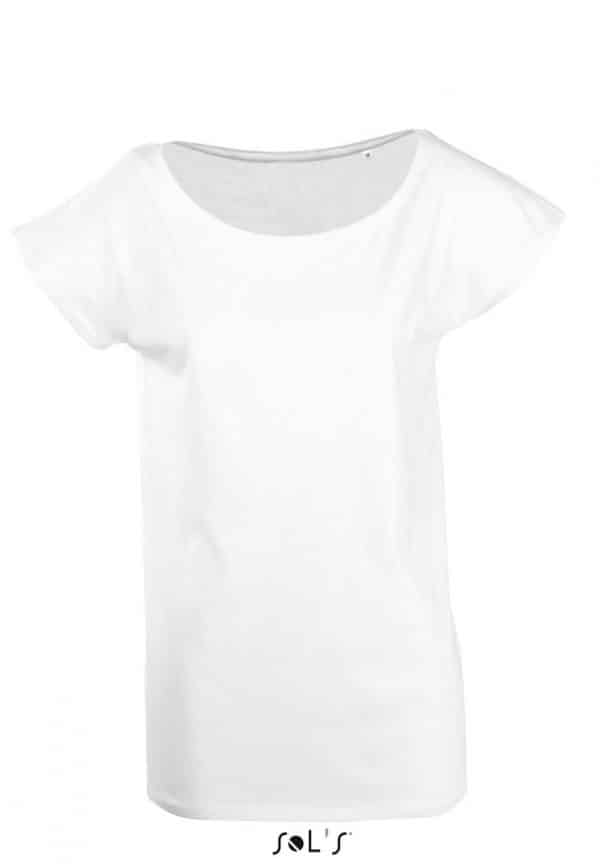 White SOL'S MARYLIN WOMEN’S SHORT SLEEVE LONG KIMONO T-SHIRT Pólók/T-Shirt