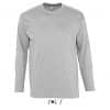 Grey Melange SOL'S MONARCH - MEN'S ROUND COLLAR LONG SLEEVE T-SHIRT Pólók/T-Shirt