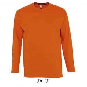 Orange SOL'S MONARCH - MEN'S ROUND COLLAR LONG SLEEVE T-SHIRT Pólók/T-Shirt