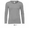 Grey Melange SOL'S MAJESTIC - WOMEN'S ROUND COLLAR LONG SLEEVE T-SHIRT Pólók/T-Shirt