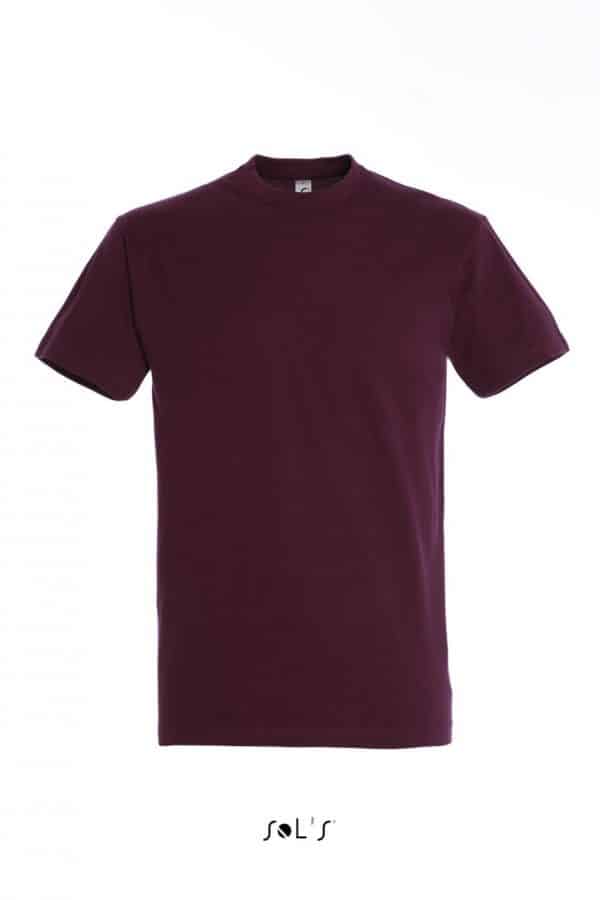 Burgundy SOL'S IMPERIAL MEN ROUND COLLAR T-SHIRT Pólók/T-Shirt
