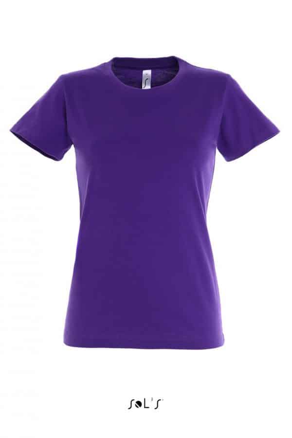 Dark Purple SOL'S IMPERIAL WOMAN ROUND COLLAR T-SHIRT Pólók/T-Shirt