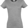 Grey Melange SOL'S IMPERIAL WOMAN ROUND COLLAR T-SHIRT Pólók/T-Shirt