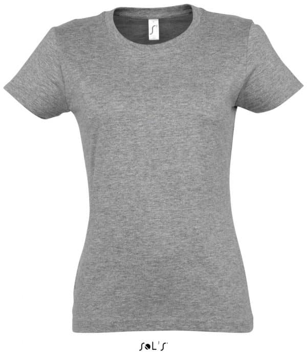 Grey Melange SOL'S IMPERIAL WOMAN ROUND COLLAR T-SHIRT Pólók/T-Shirt