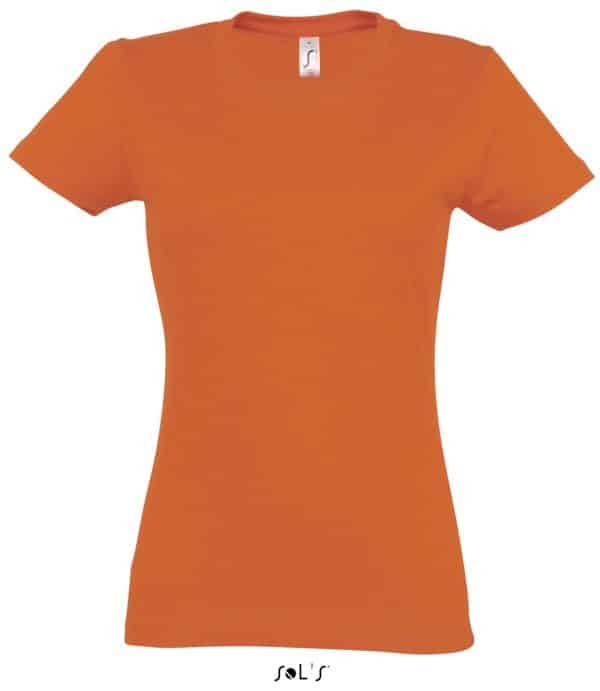 Orange SOL'S IMPERIAL WOMAN ROUND COLLAR T-SHIRT Pólók/T-Shirt