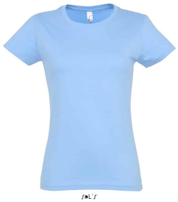 Sky Blue SOL'S IMPERIAL WOMAN ROUND COLLAR T-SHIRT Pólók/T-Shirt