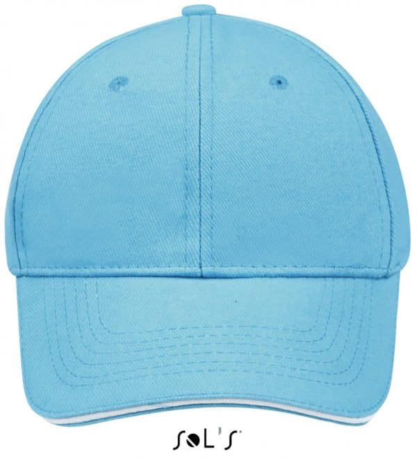 Turquoise/White SOL'S BUFFALO - SIX PANELS CAP Sapkák