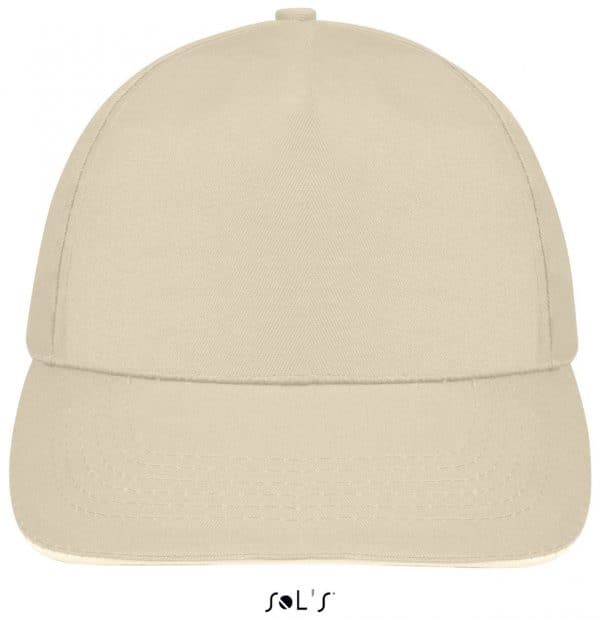 Beige/White SOL'S SUNNY - FIVE PANELS CAP Sapkák