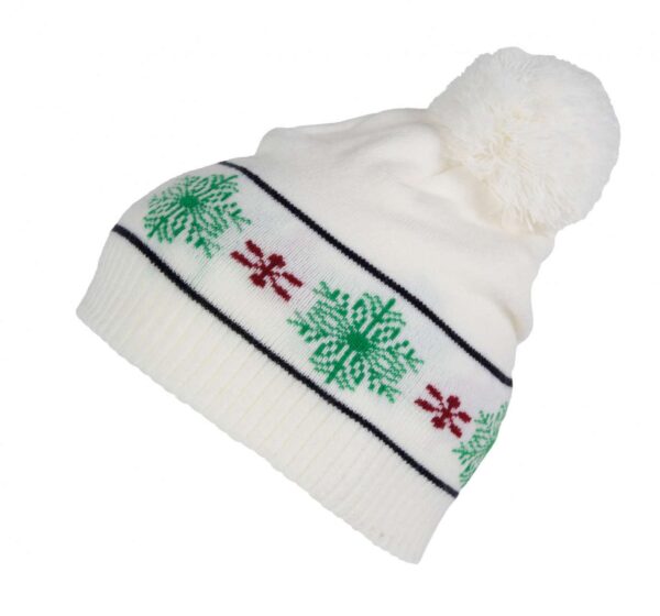 Off White K-UP BEANIE WITH CHRISTMAS PATTERNS Sapkák