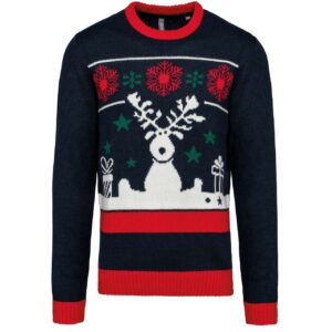 Night Navy Kariban UNISEX CREW NECK CHRISTMAS JUMPER Pulóverek