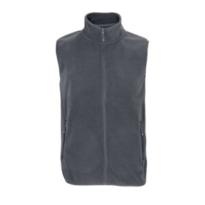 Charcoal Grey SOL'S SOL'S FACTOR BW - UNISEX MICROFLEECE ZIP BODYWARMER Polár és Softshell