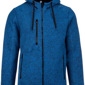 Light Royal Blue Mélange Proact MEN'S HEATHER HOODED JACKET Polár és Softshell