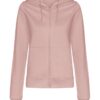 Dusty Pink Just Hoods WOMEN'S COLLEGE ZOODIE Pulóverek