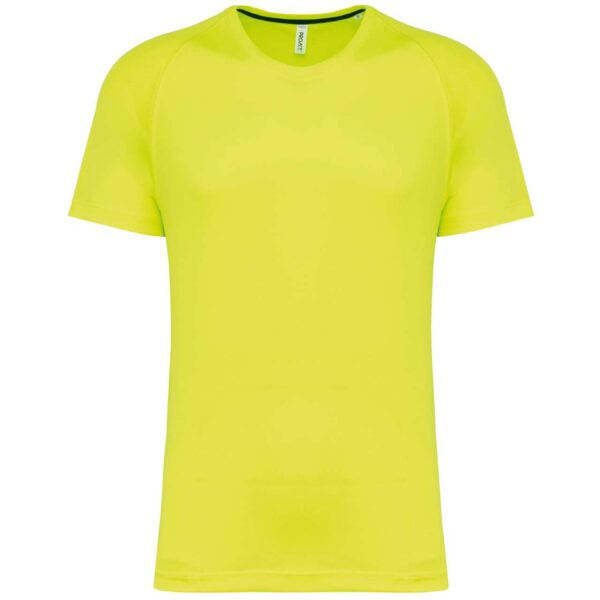 Fluorescent Yellow Proact MEN'S RECYCLED ROUND NECK SPORTS T-SHIRT Sport