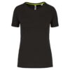 Black Proact LADIES' RECYCLED ROUND NECK SPORTS T-SHIRT Sport